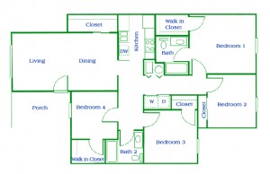 4 Bedroom Apartment Floor Plan